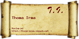 Thoma Irma névjegykártya